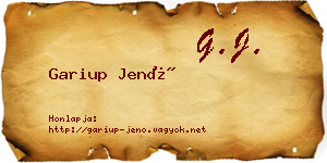 Gariup Jenő névjegykártya