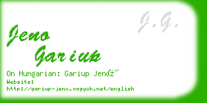 jeno gariup business card
